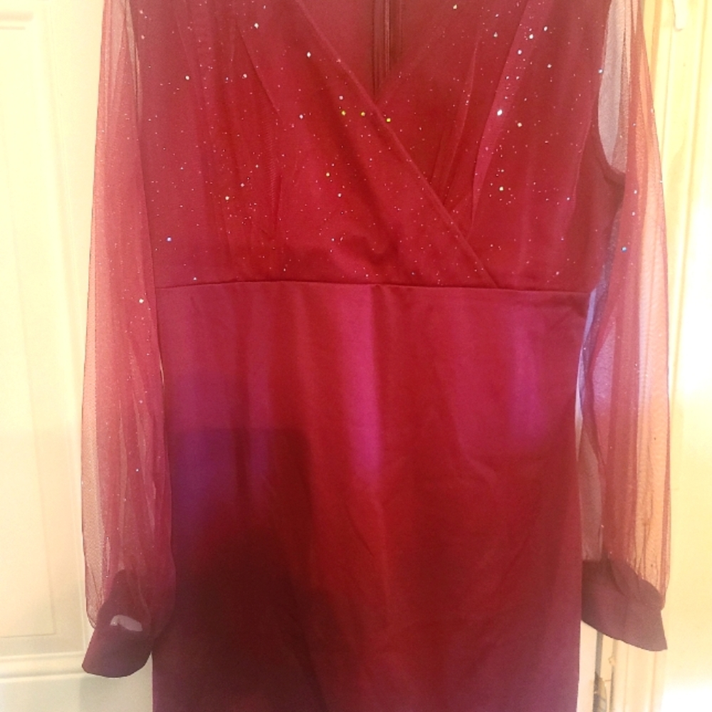 Burgundy womens dress xl